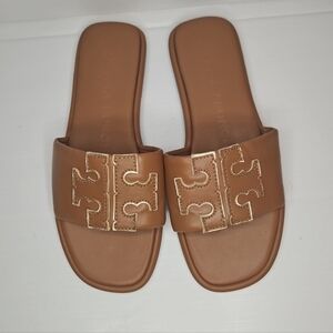 Tory Burch Double T Sport Slides Sandals Size 7.5 US#38 UR